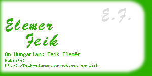 elemer feik business card